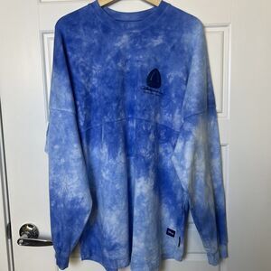 Disney Aulani Resort Stitch Ohana Hawaii Spirit Jersey Blue Tie Dye Size Large